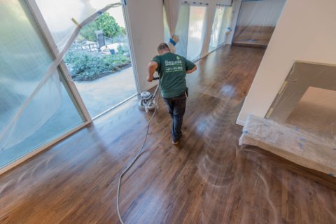 Beverly Hills cupped wood floors refinishing staining